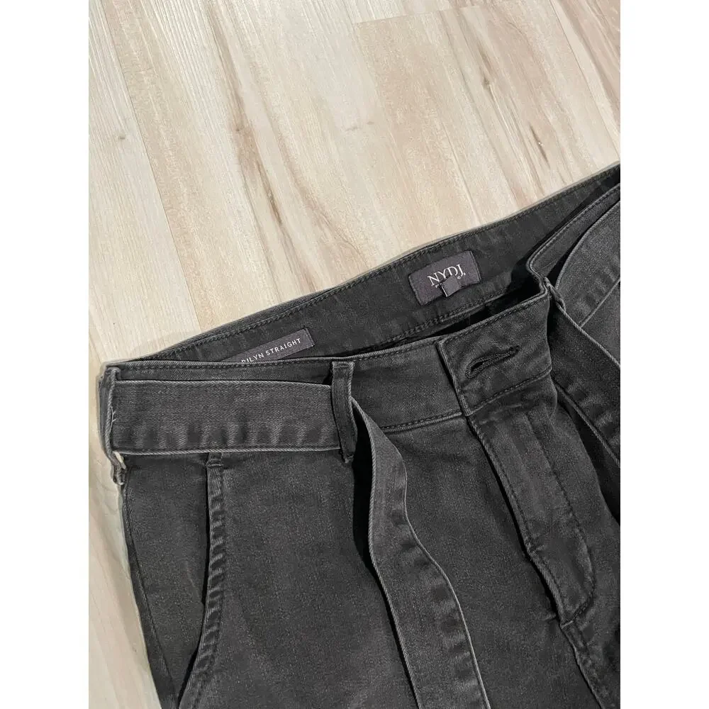 NYDJ Not your daughters jeans Marilyn Straight jeans with belt dark wash 10P